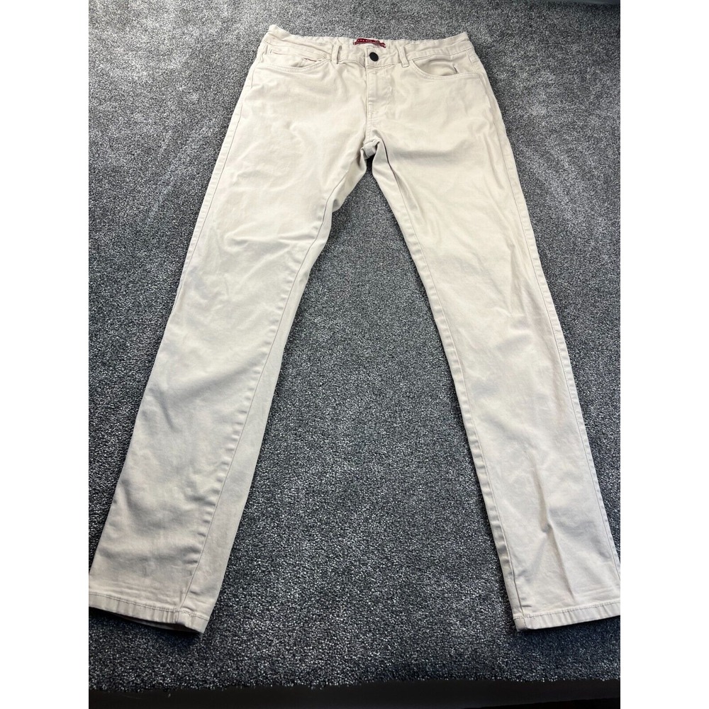 Zara Man Jeans Mens Size 30x30 Cotton‎ Blend  Denim Flat Front Creamy Beige